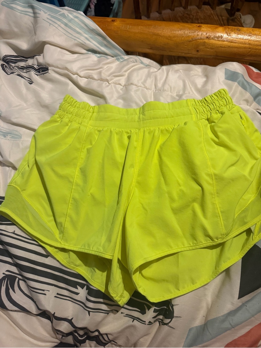 lululemon athletica Neon Yellow Athletic Running Shorts